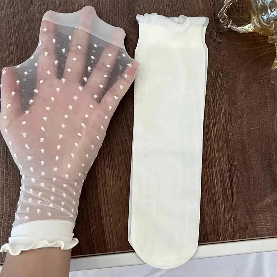 3 Pairs of Soft & Gentle Girls Ultra-thin Crew Socks - Exceptionally Comfy, Breathable, and Super Thin - Adorable Princess Style for Spring and Summer Seasons