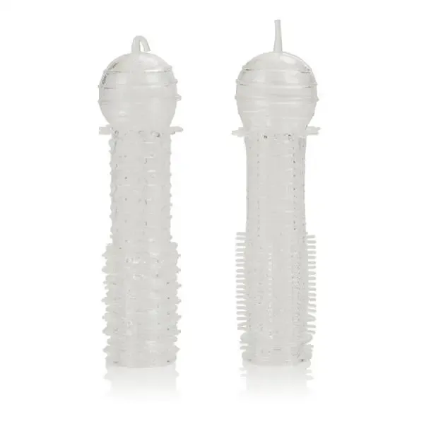 4.5-inch Super Stretchy Senso Silicone Penis Sleeves, 2-pack