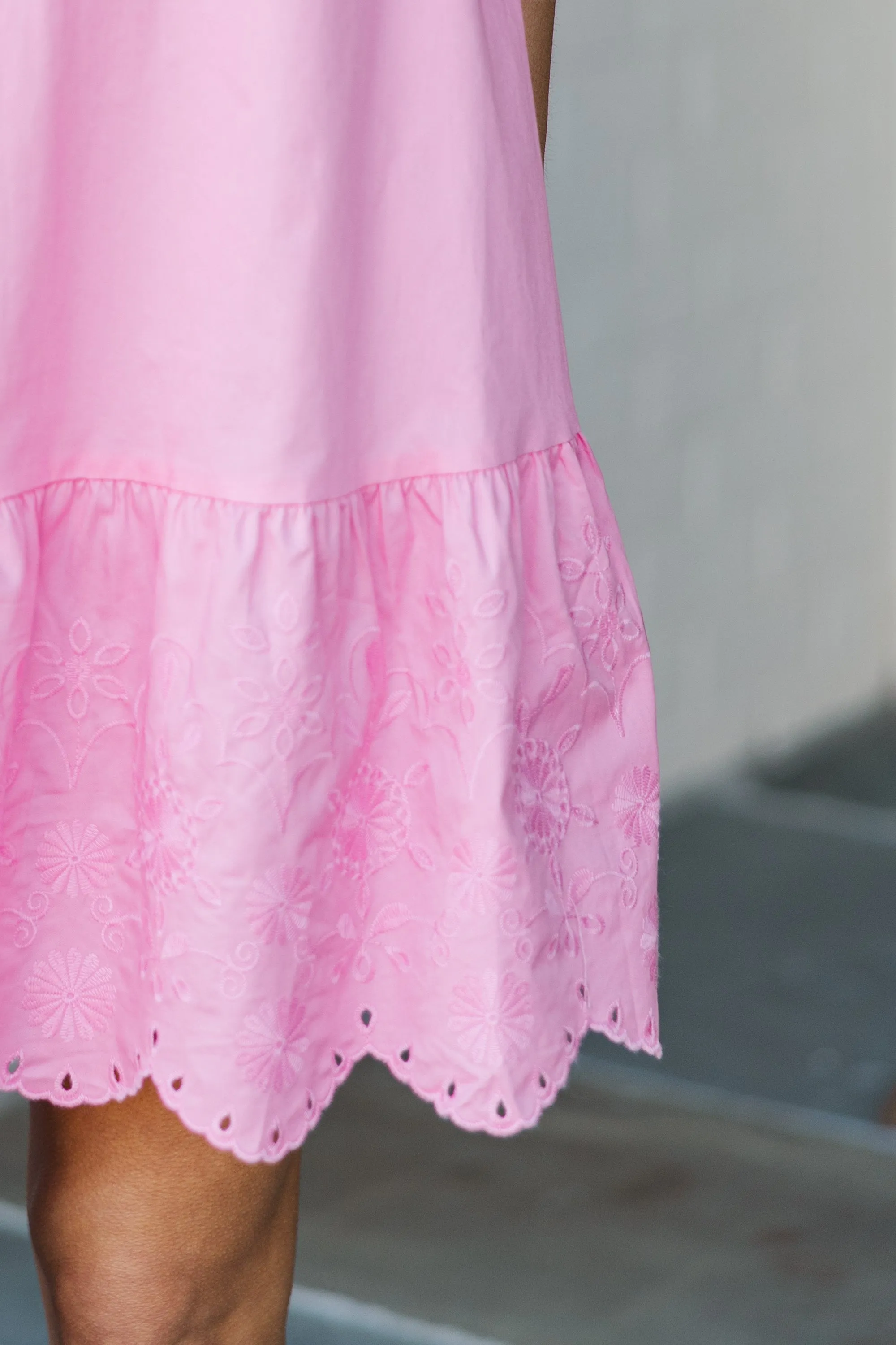 All About It Pink Embroidered Dress