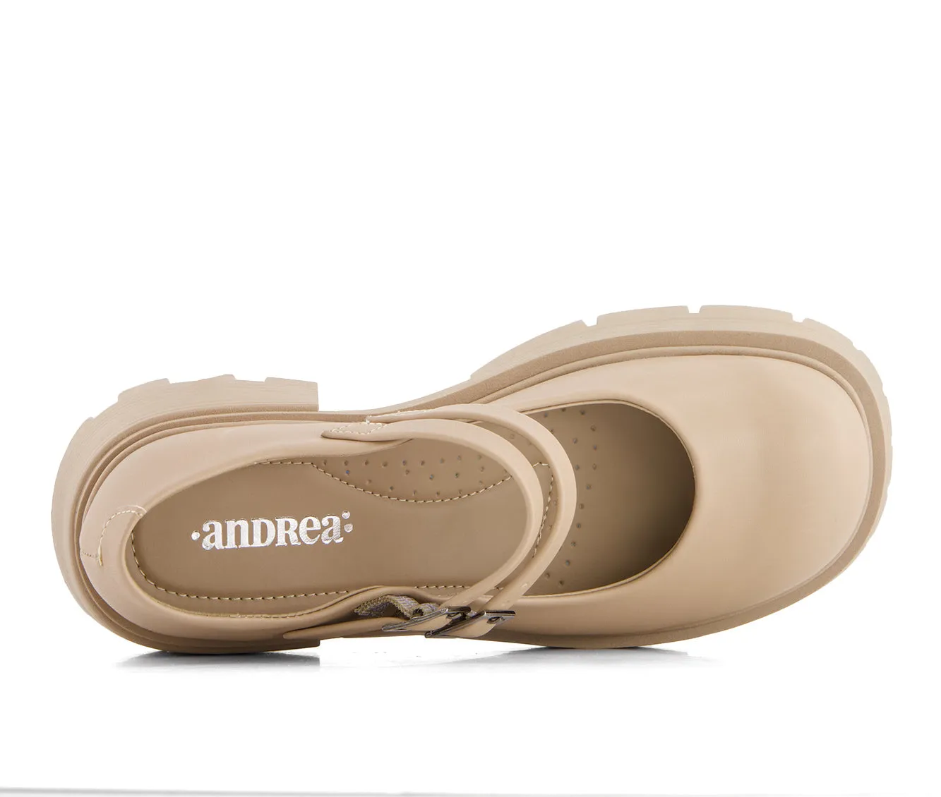 Andrea Women's Combat Penny Loafers Double Strap 66953