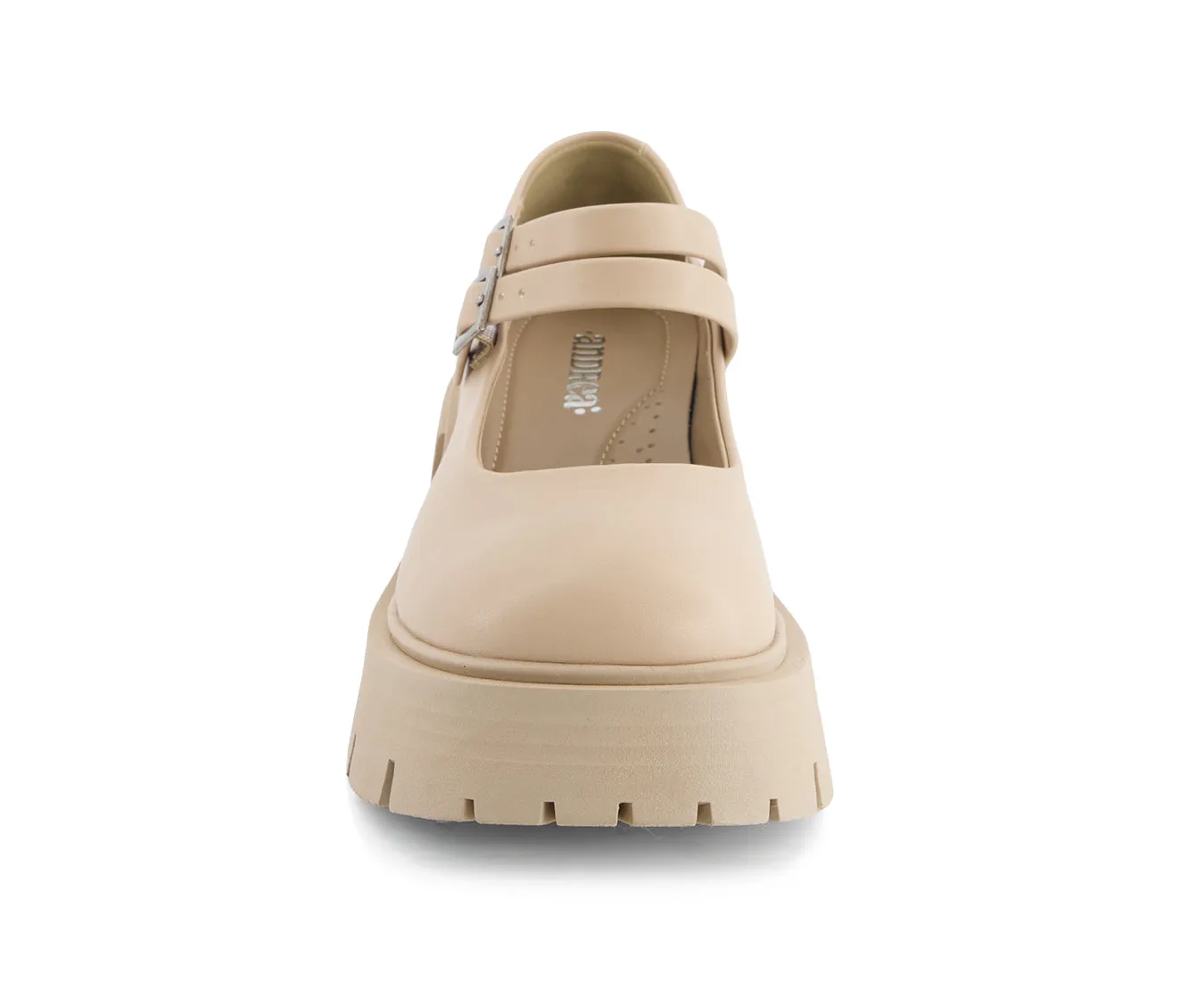 Andrea Women's Combat Penny Loafers Double Strap 66953