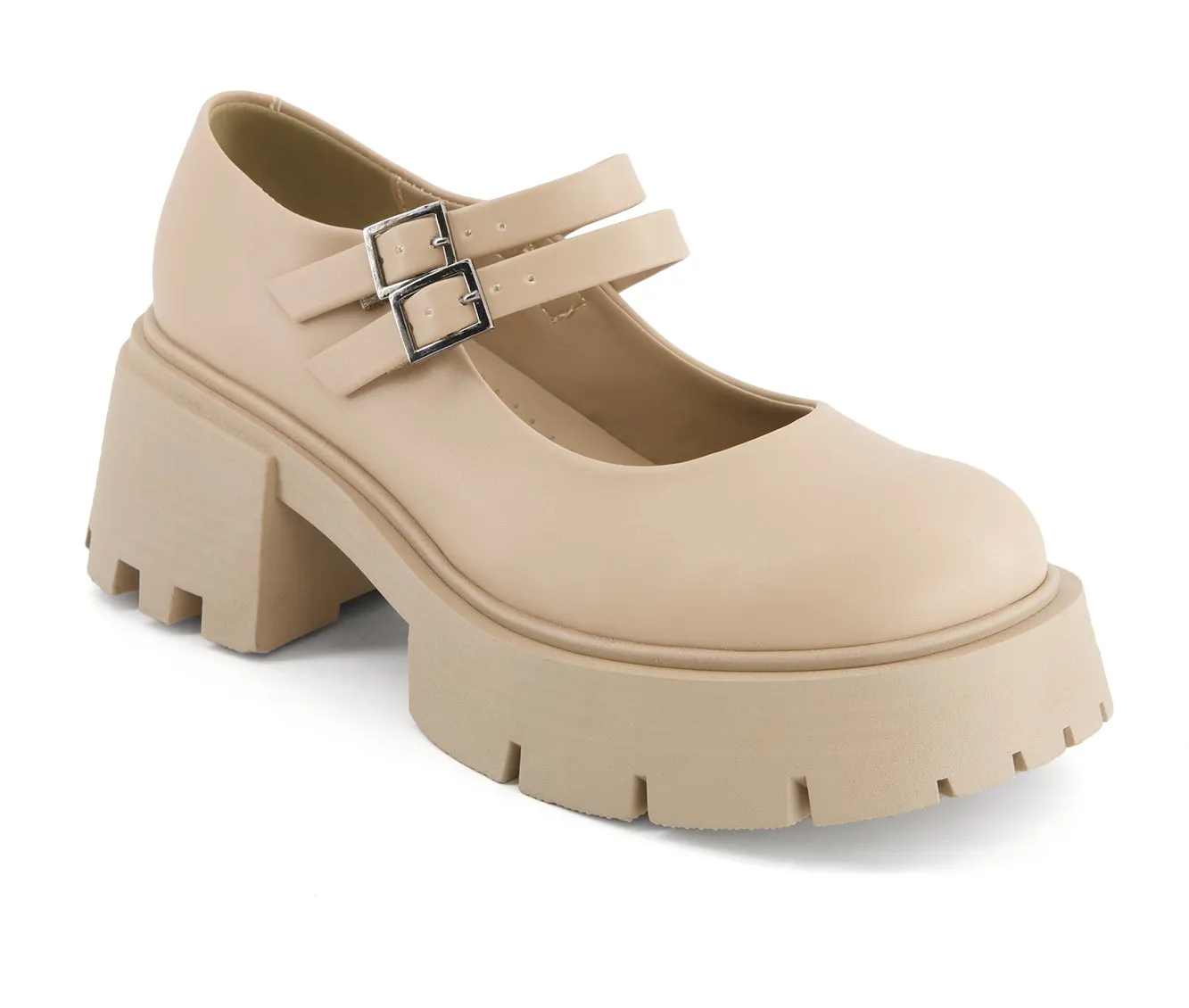 Andrea Women's Combat Penny Loafers Double Strap 66953