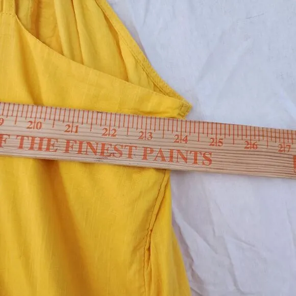 Anthropologie Maeve NEW Yellow Pintuck Button Front Maxi Dress Plus Size 2X Boho