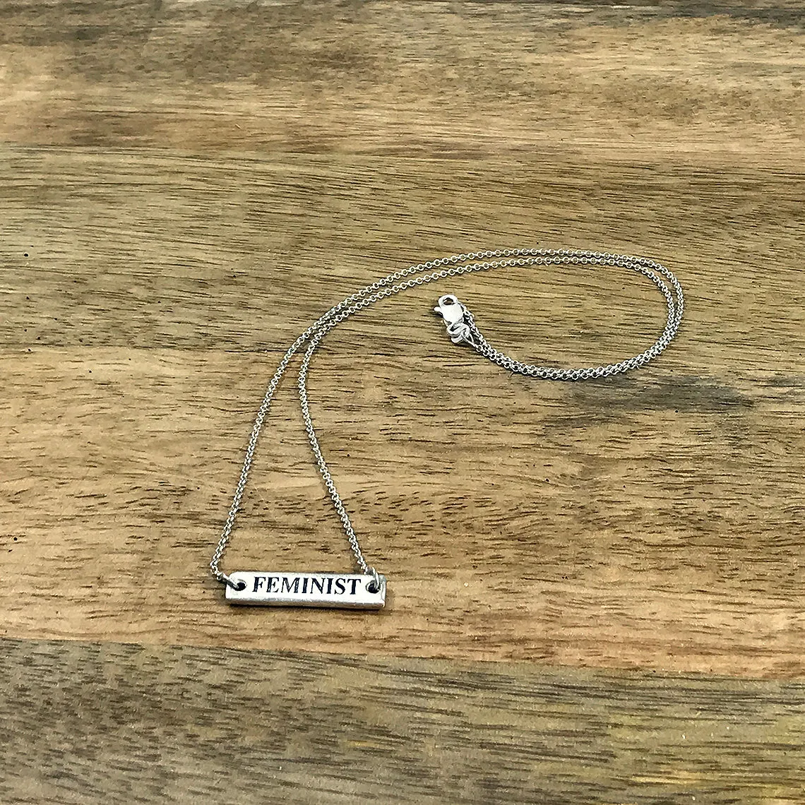 BADASS/FEMINIST Spell It Like It Is - Flip Necklace in Recycled Sterling Silver - 18" Chain