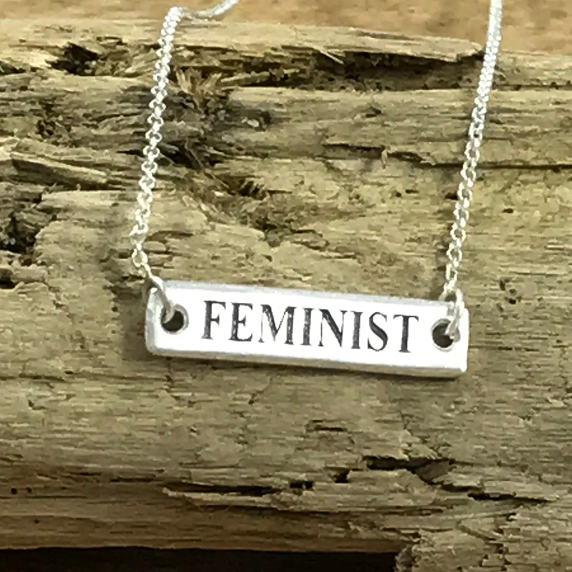 BADASS/FEMINIST Spell It Like It Is - Flip Necklace in Recycled Sterling Silver - 18" Chain