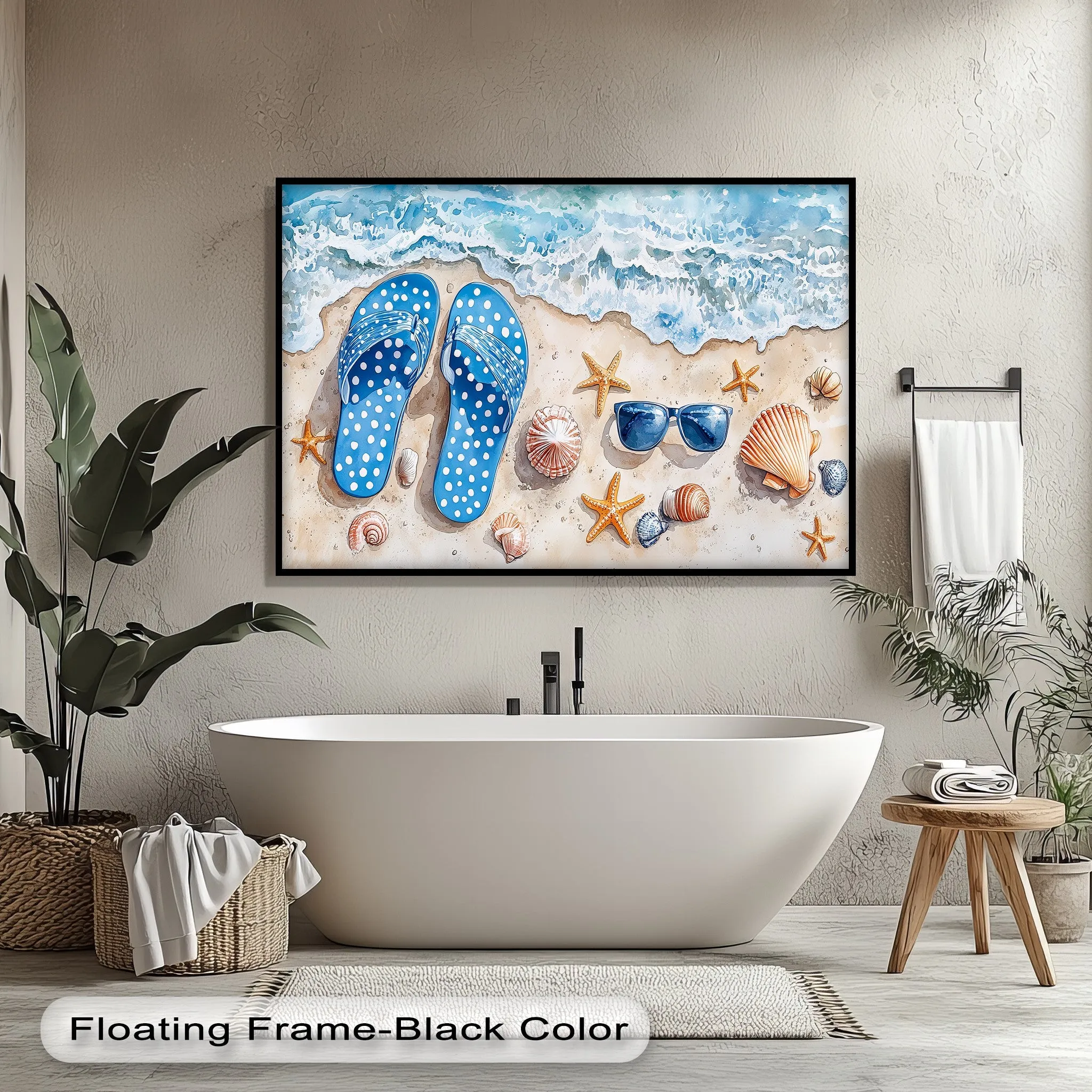 Beach Day Essentials – Summer Vibes Canvas Print