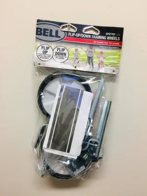 Bell Spotter Trainer Wheels for Bicycle! Wheels flip down when needed, flip up when not in use Best for bikes with 12" to 18" wheels