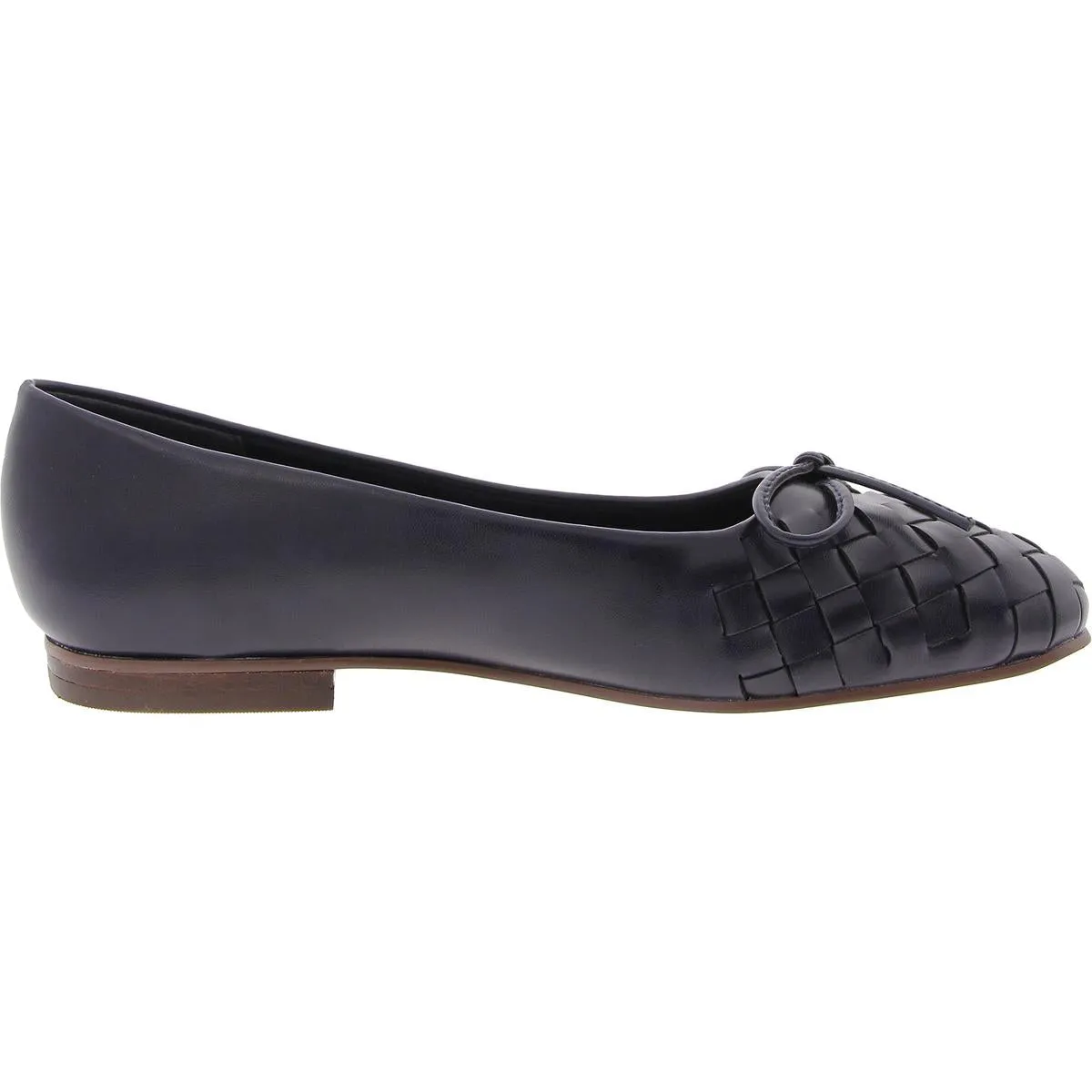 Bella Vita Womens Woven Faux Leather Ballet Flats