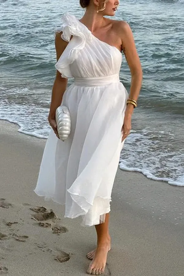 Bellamy - Chic Slanted Elegance Summer Dress
