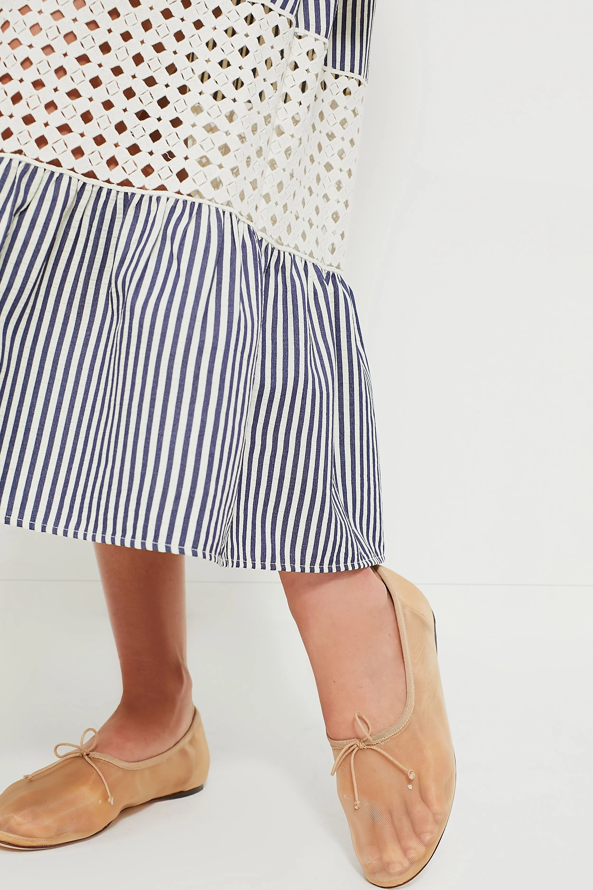 Blue Stripe Eyelet Hana Skirt
