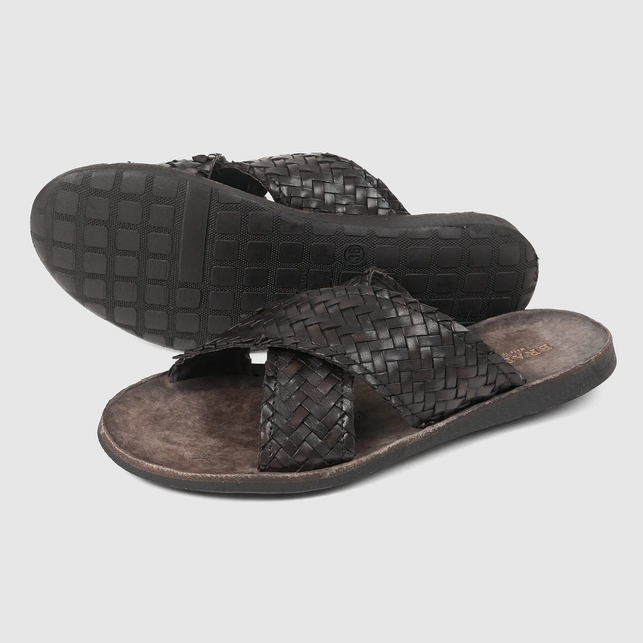 Brador Ladies Braided Leather Sandals