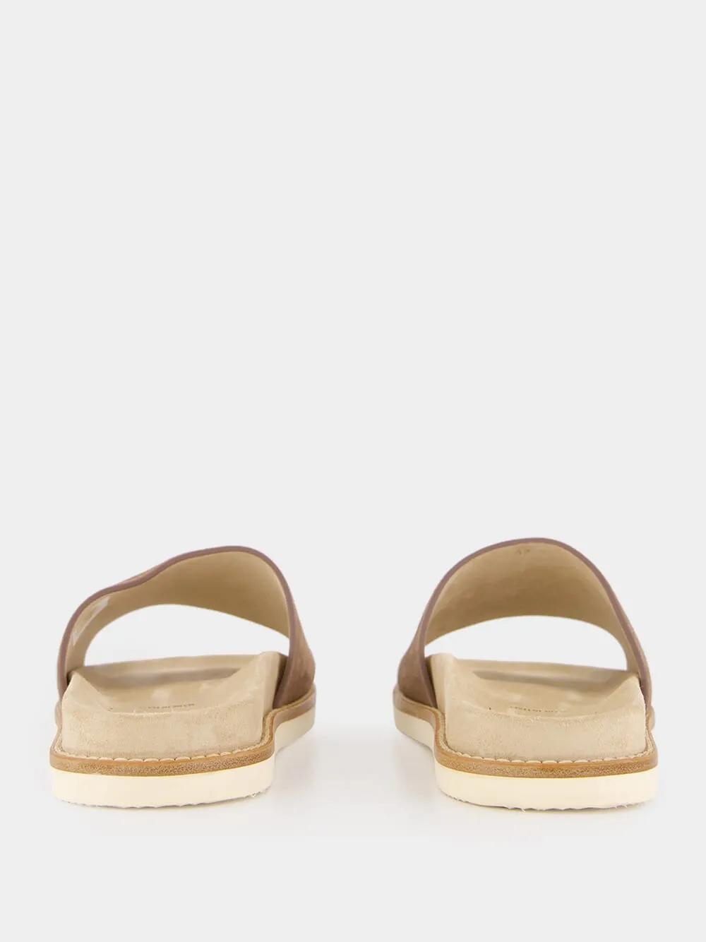 Brown Suede Slide Sandals