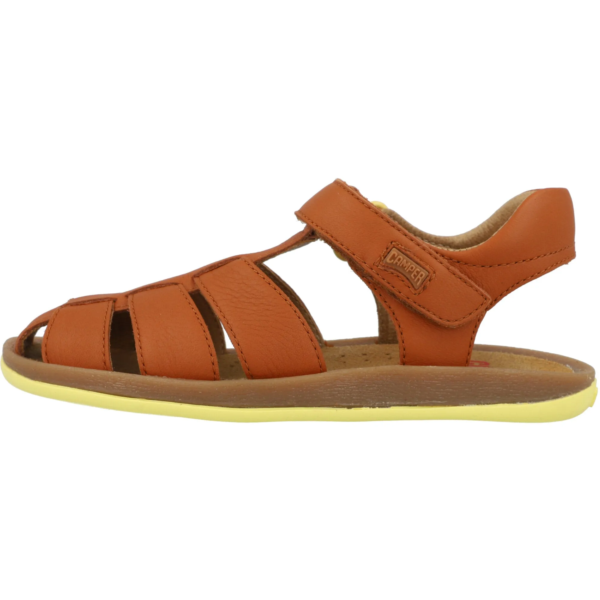 Camper Kids Bicho Medium Brown Leather Sandals