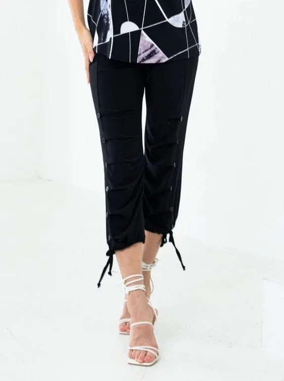 Capri Pants with Buttons and Ties