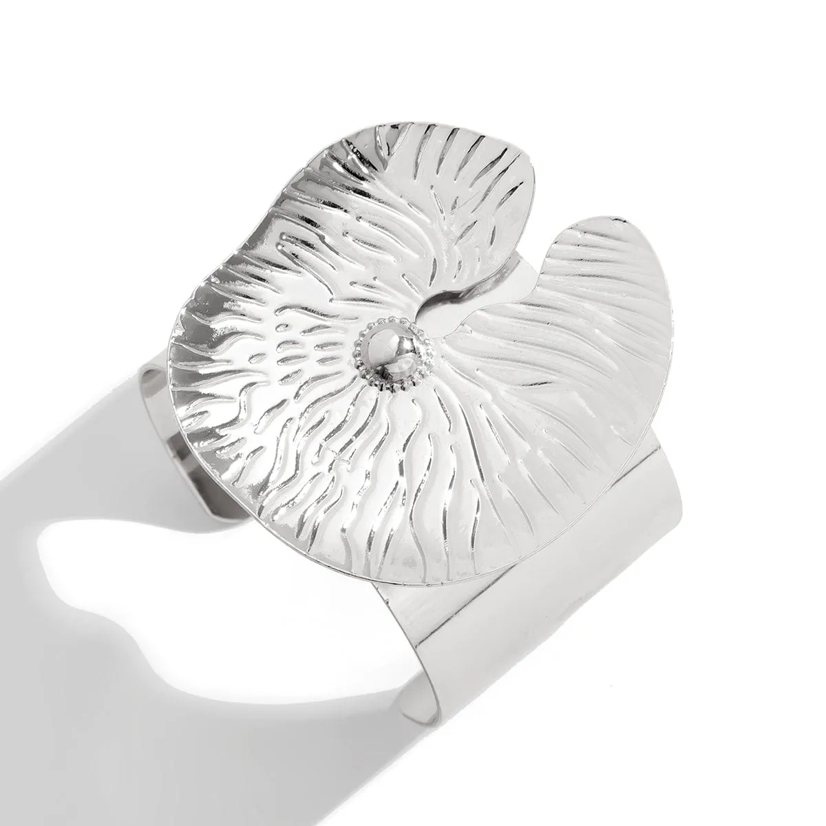 Chic Gold Silver Plated Lotus Leaf Bangle Bracelet