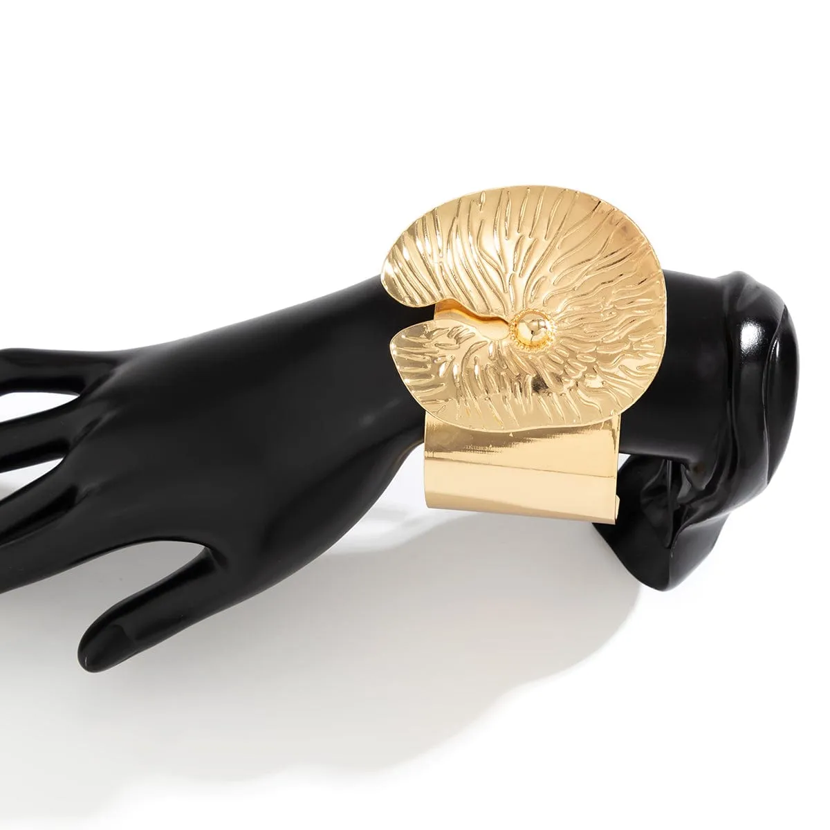 Chic Gold Silver Plated Lotus Leaf Bangle Bracelet