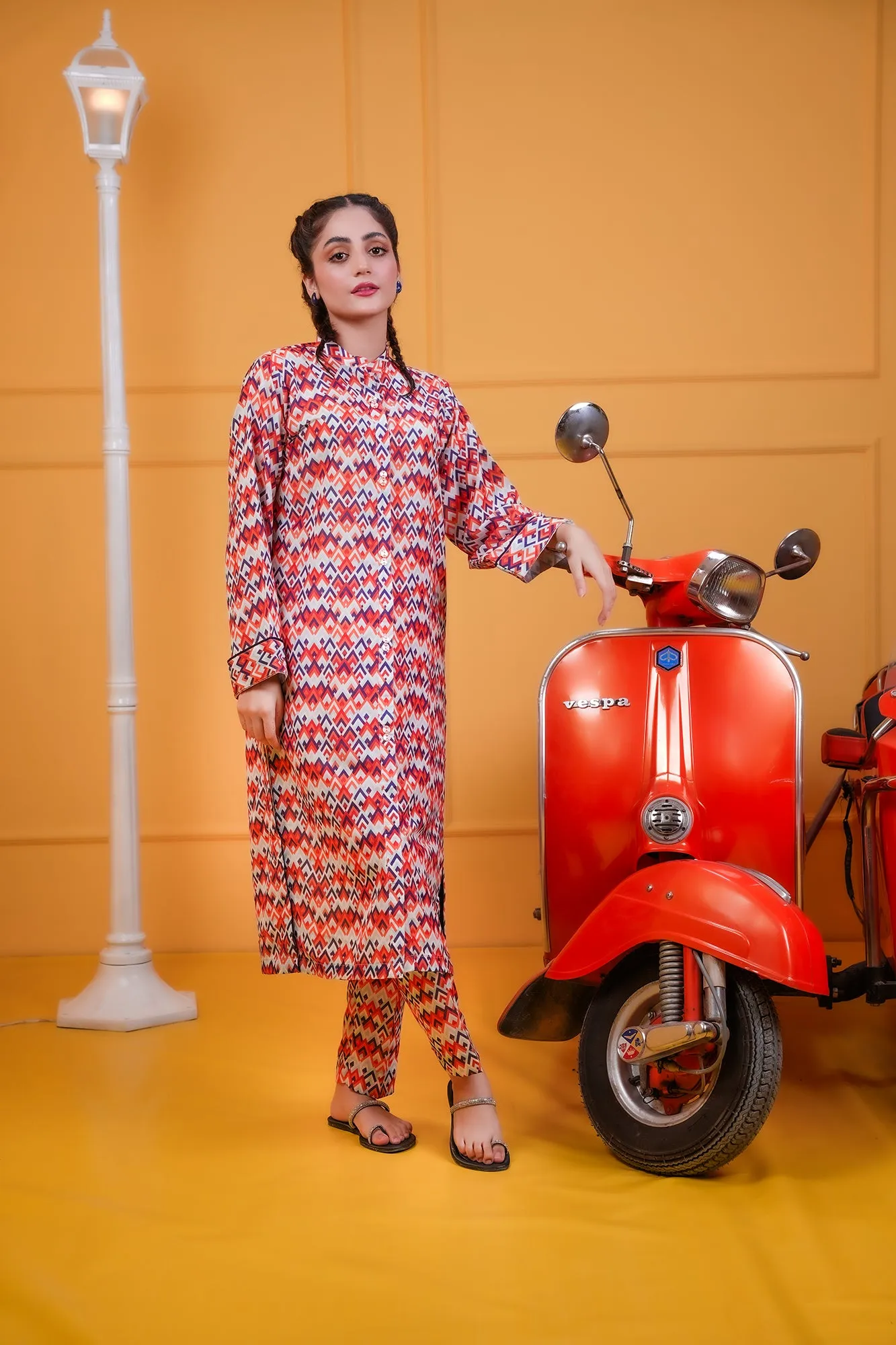 Chic Multi-Color Digital Print Co-ord Set