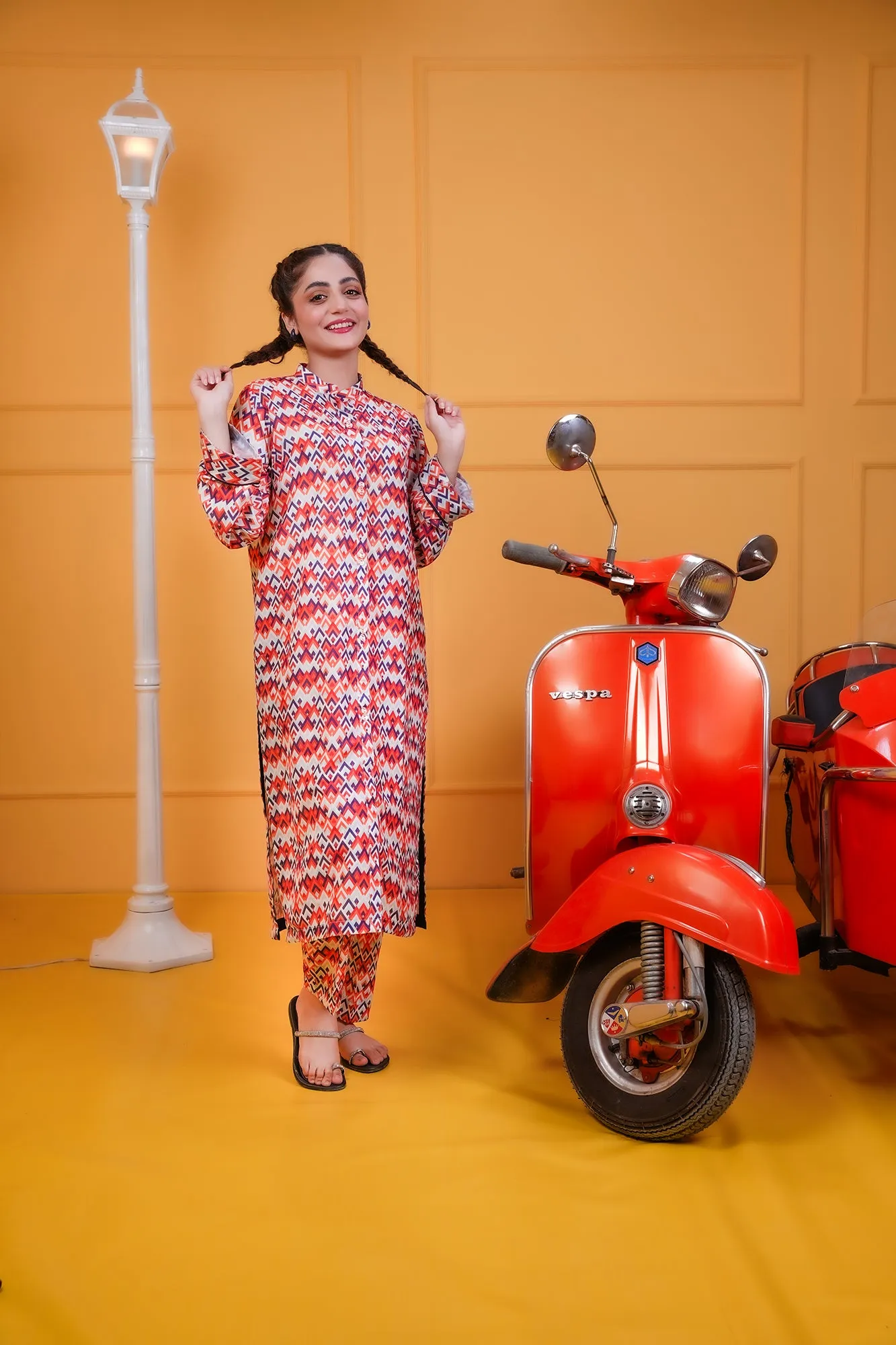 Chic Multi-Color Digital Print Co-ord Set