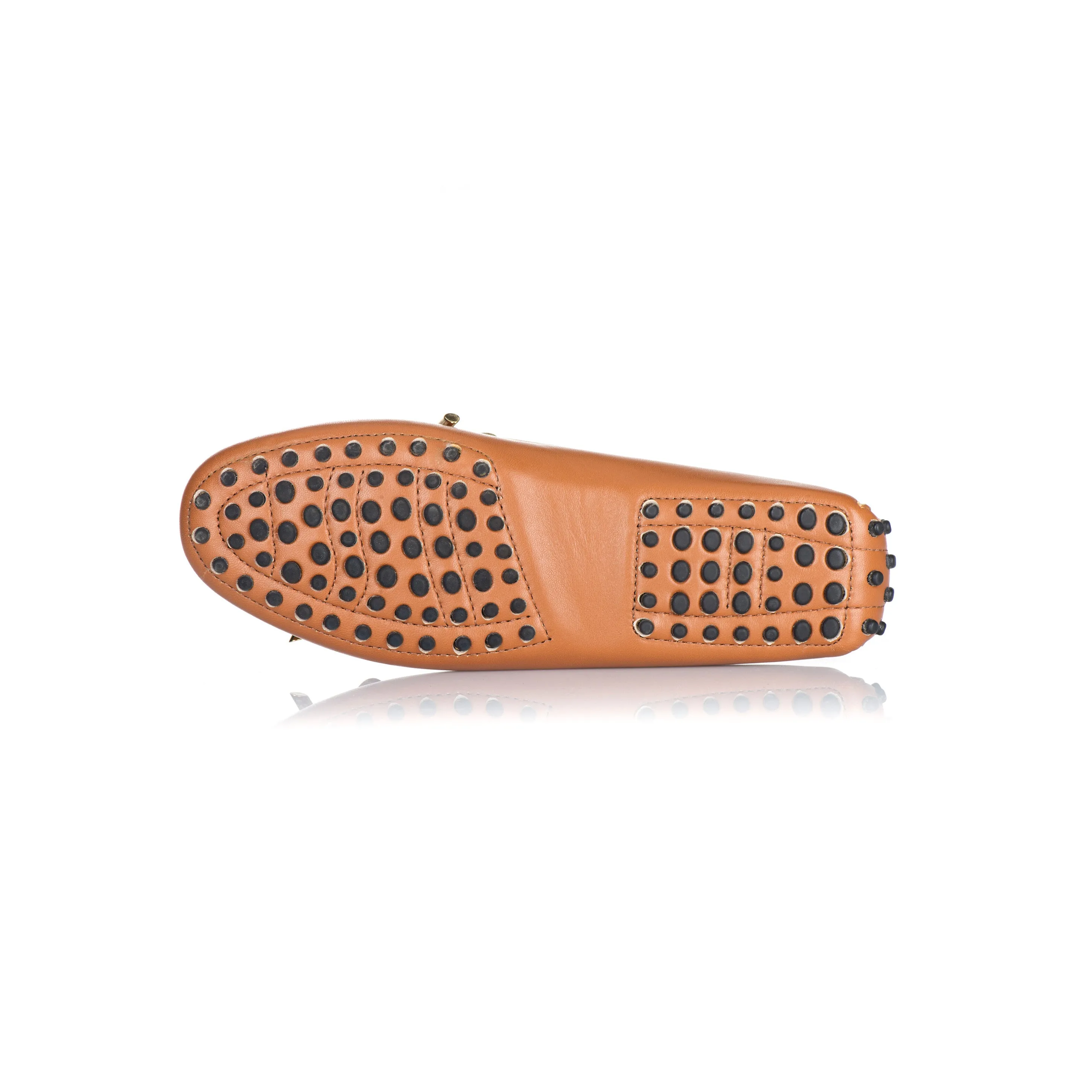 Cognac Calf Leather Tie Front Loafer