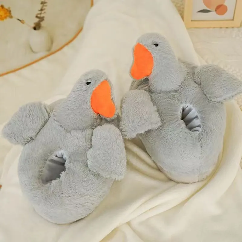 Cozy Up with Adorable Duck Fluffy Slippers!