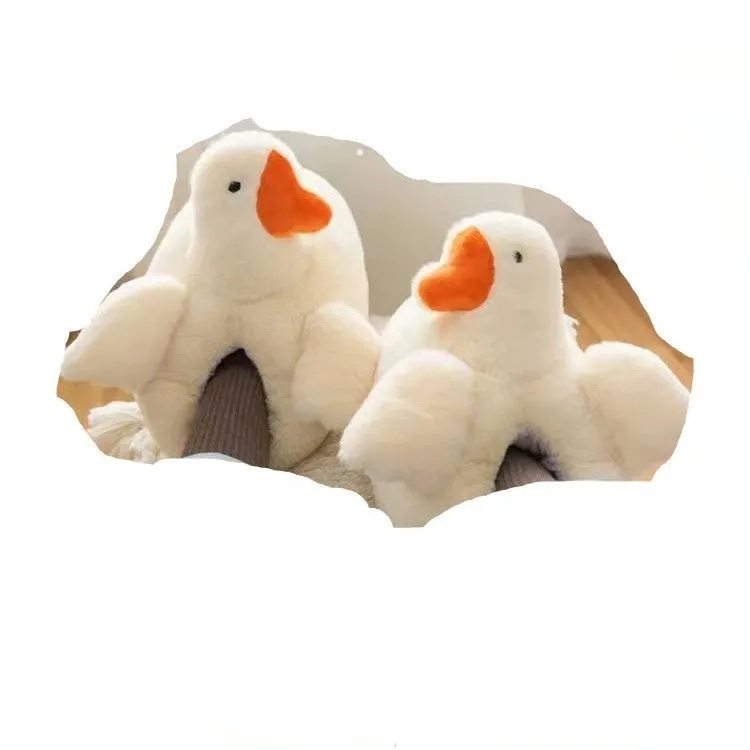 Cozy Up with Adorable Duck Fluffy Slippers!