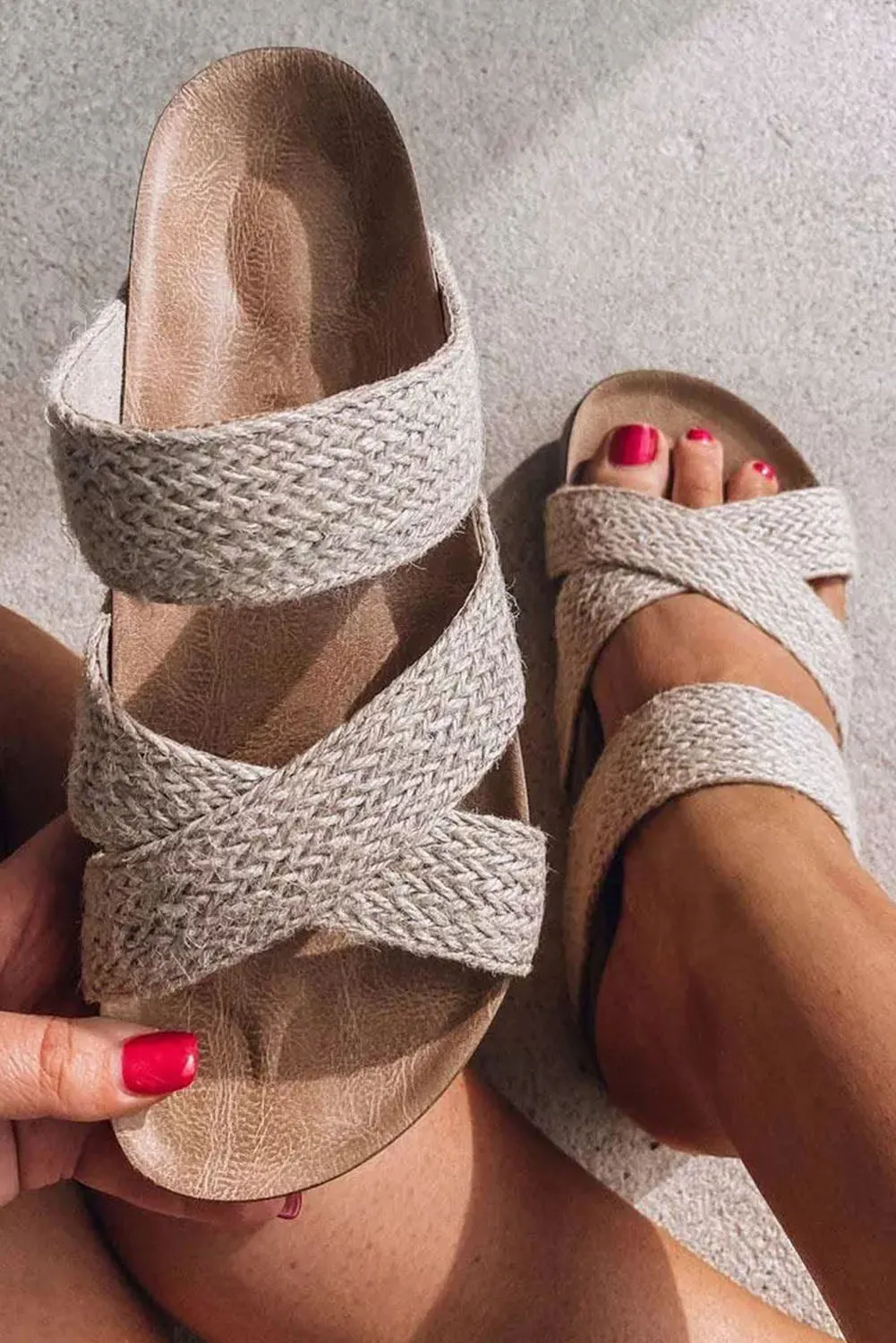 Criss Cross Strap Platform Sandal