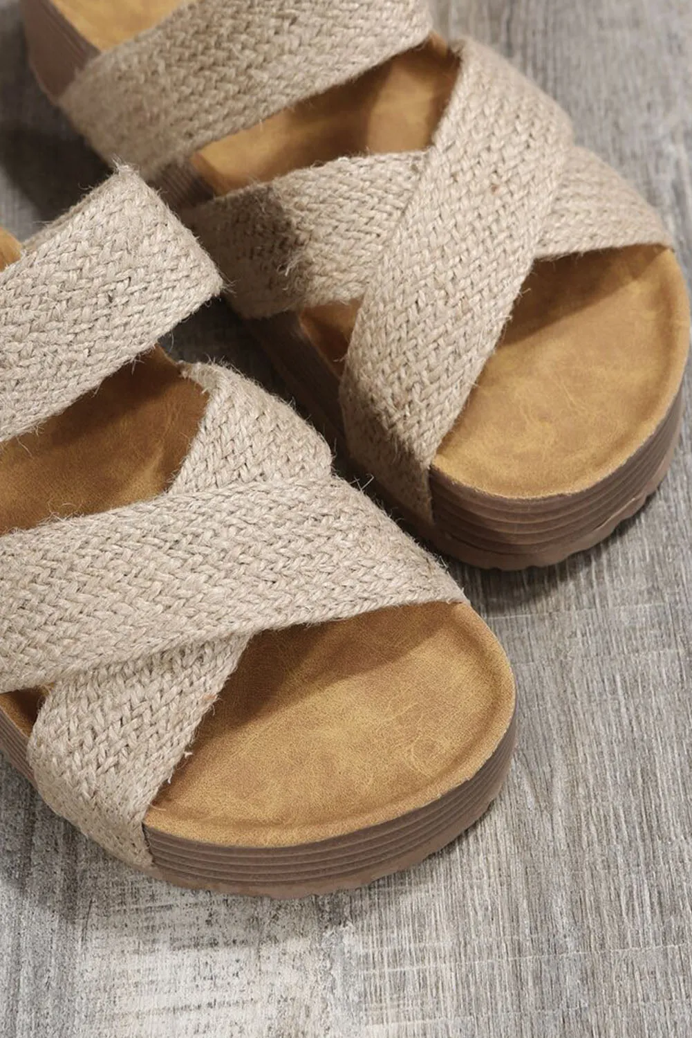 Criss Cross Strap Platform Sandal