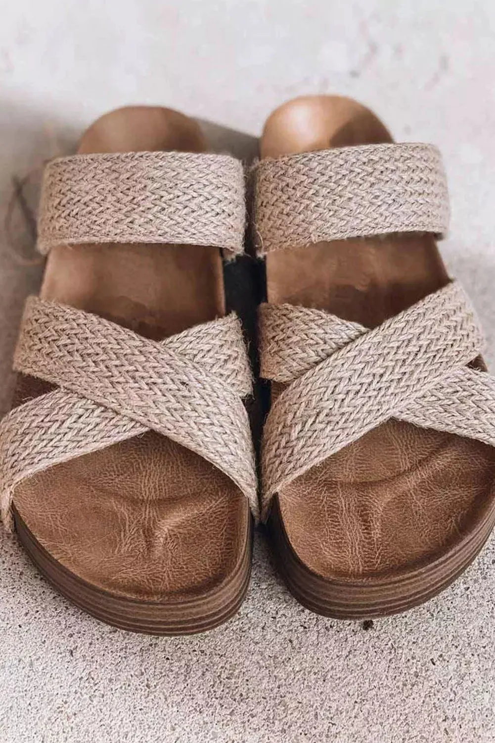 Criss Cross Strap Platform Sandal