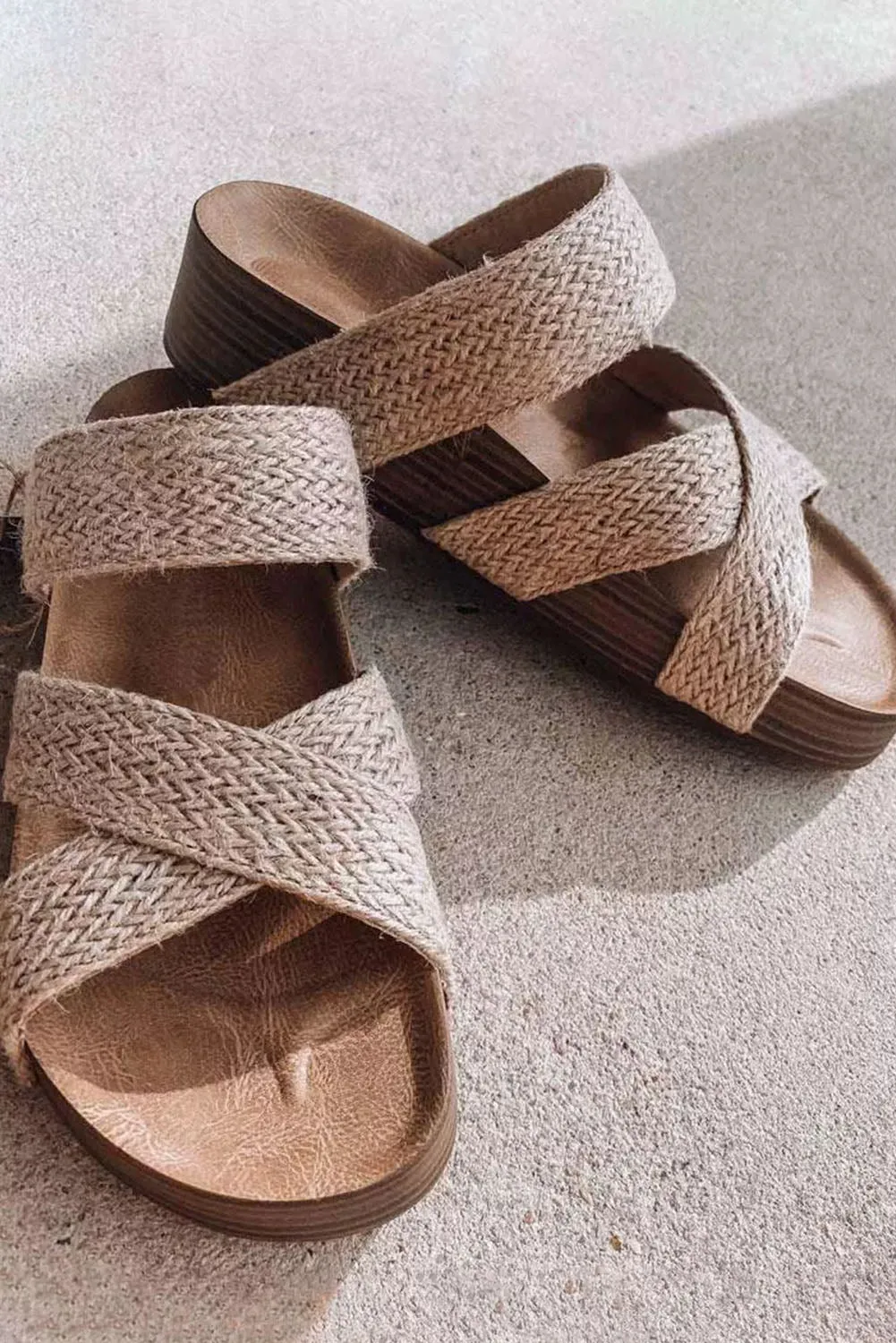 Criss Cross Strap Platform Sandal
