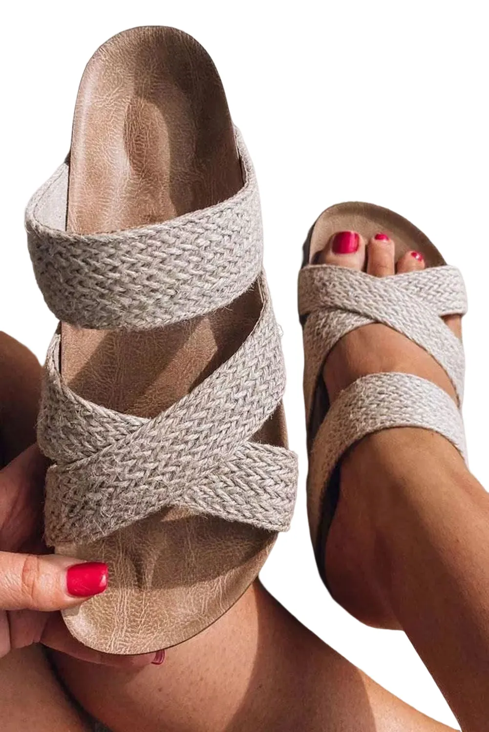 Criss Cross Strap Platform Sandal
