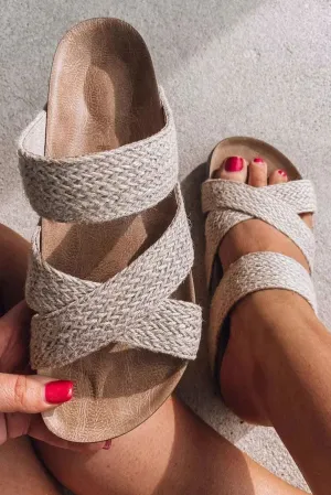 Criss Cross Strap Platform Sandal