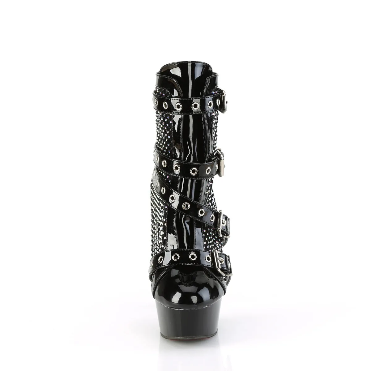 DELIGHT-1013RM  Black Patent-RS Mesh/Black