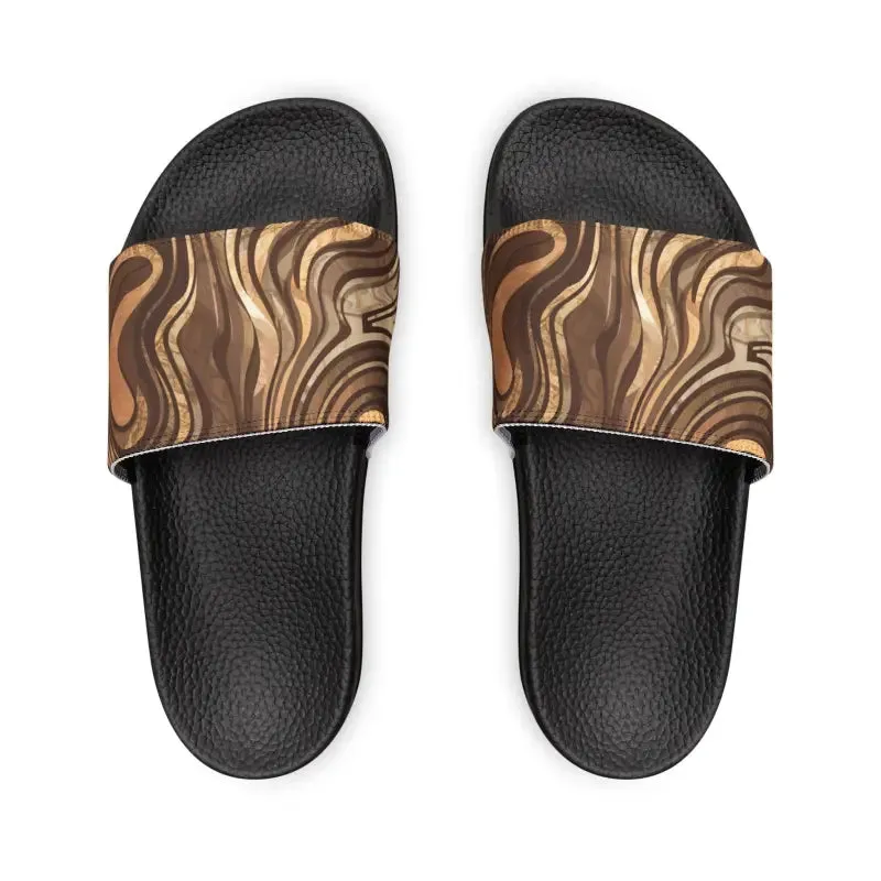 Dipaliz Sandals Stay Cool with Durable Polyurethane Abstract Brown Stripes