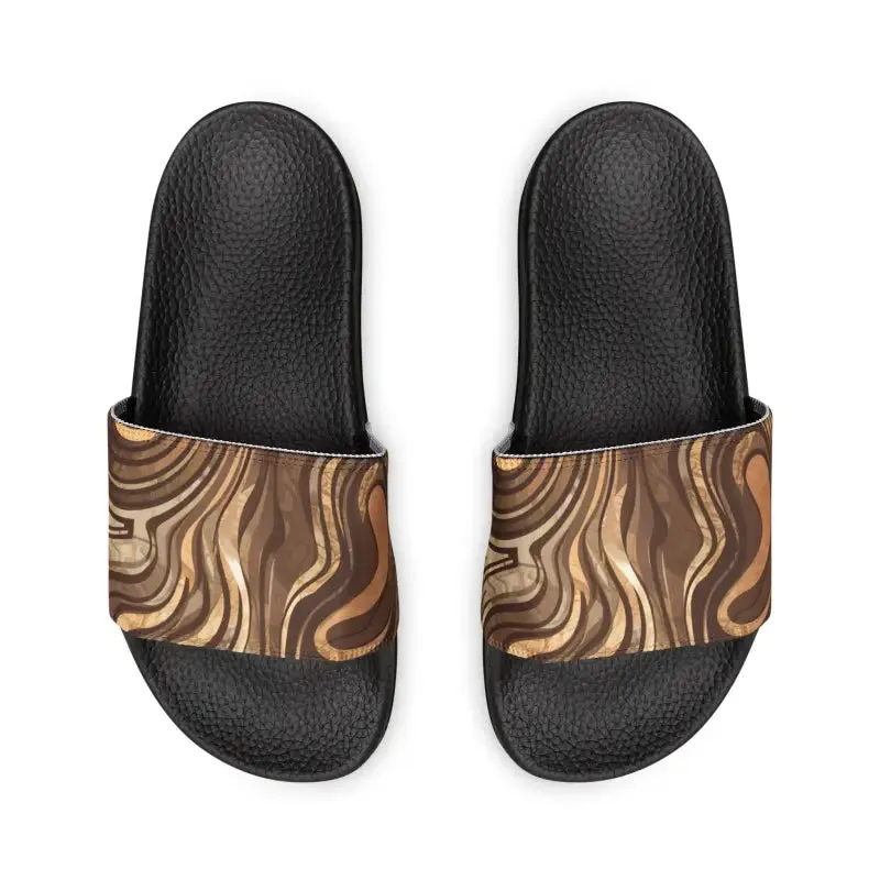 Dipaliz Sandals Stay Cool with Durable Polyurethane Abstract Brown Stripes