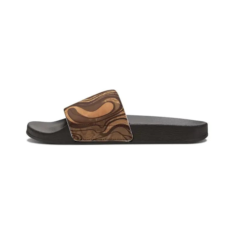 Dipaliz Sandals Stay Cool with Durable Polyurethane Abstract Brown Stripes