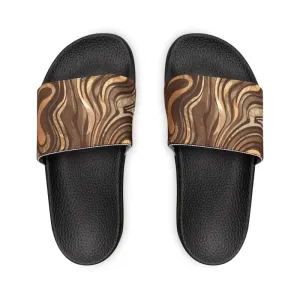 Dipaliz Sandals Stay Cool with Durable Polyurethane Abstract Brown Stripes