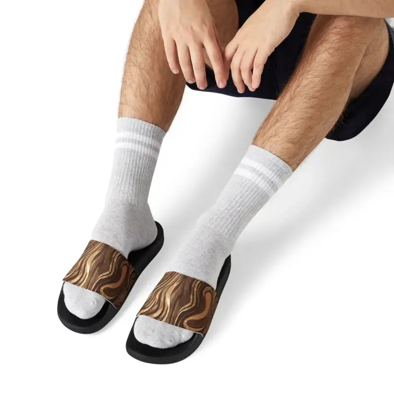 Dipaliz Sandals Stay Cool with Durable Polyurethane Abstract Brown Stripes