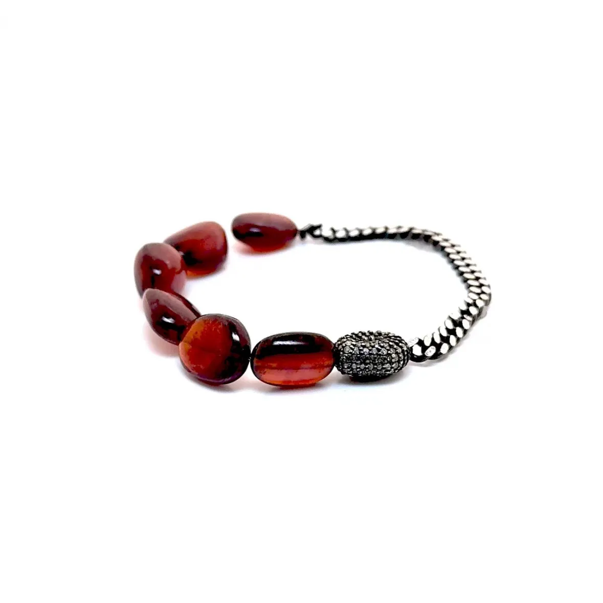 Double Edge Garnet Stretchy Bracelet