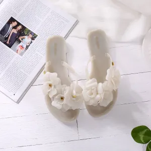 Elegant Floral Jelly Sandals