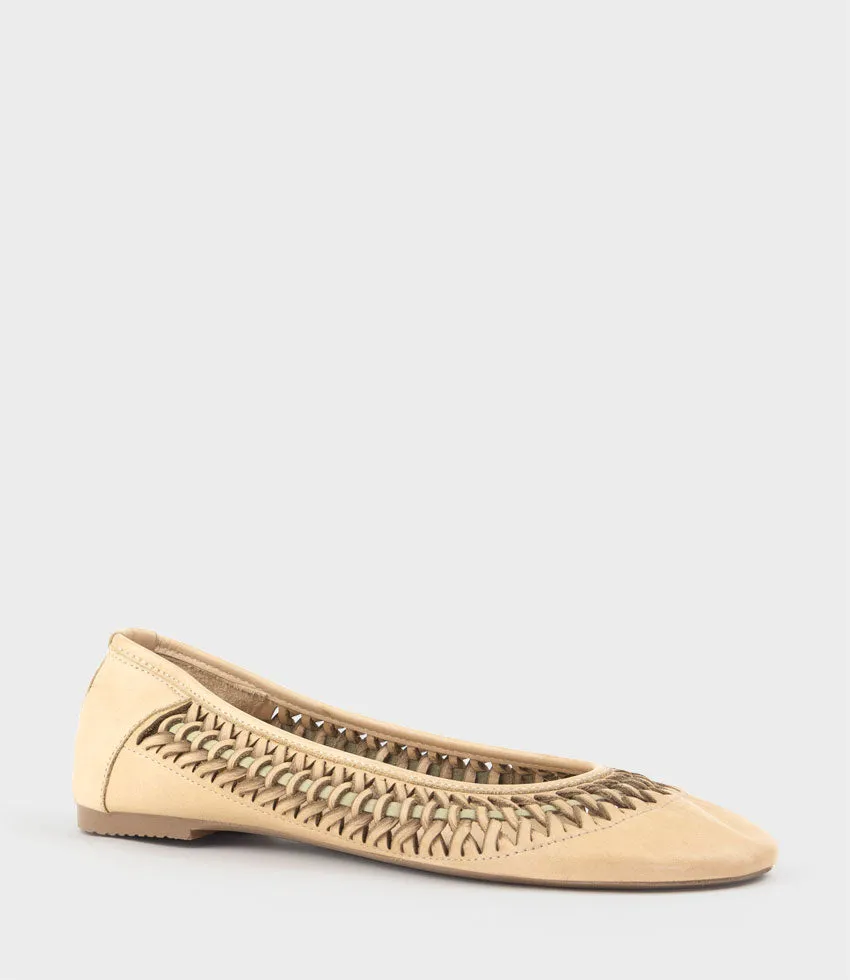 EMINA Woven Detail Ballet in Natural