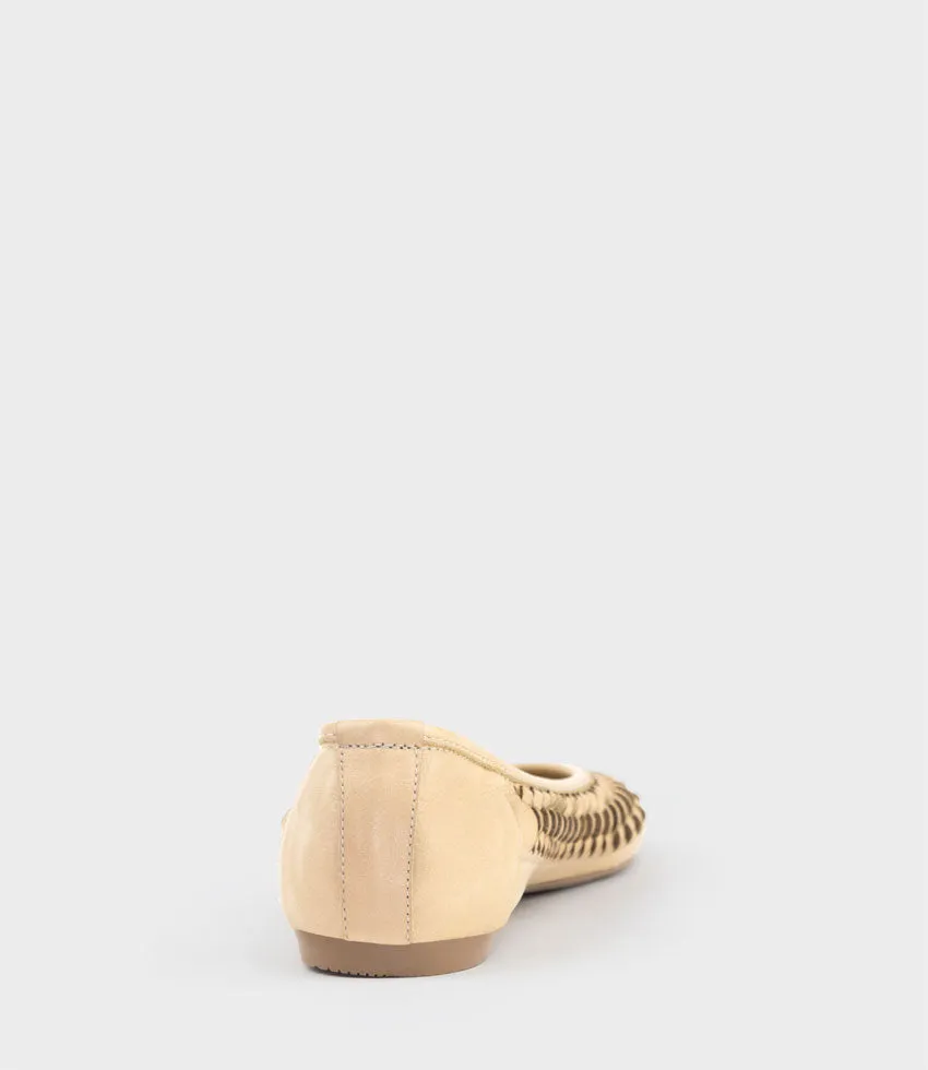 EMINA Woven Detail Ballet in Natural