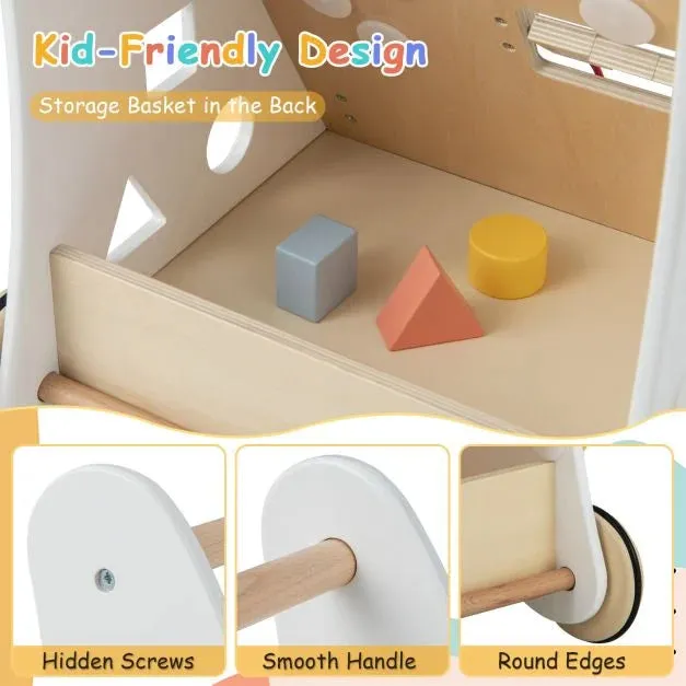 Ergonomic | Posture Promoting Sit-to-Stand Wooden Baby Walker | Multiple Built-in Toy Activities | 12m 