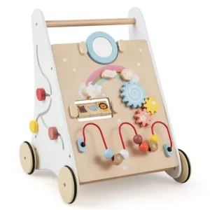 Ergonomic | Posture Promoting Sit-to-Stand Wooden Baby Walker | Multiple Built-in Toy Activities | 12m 