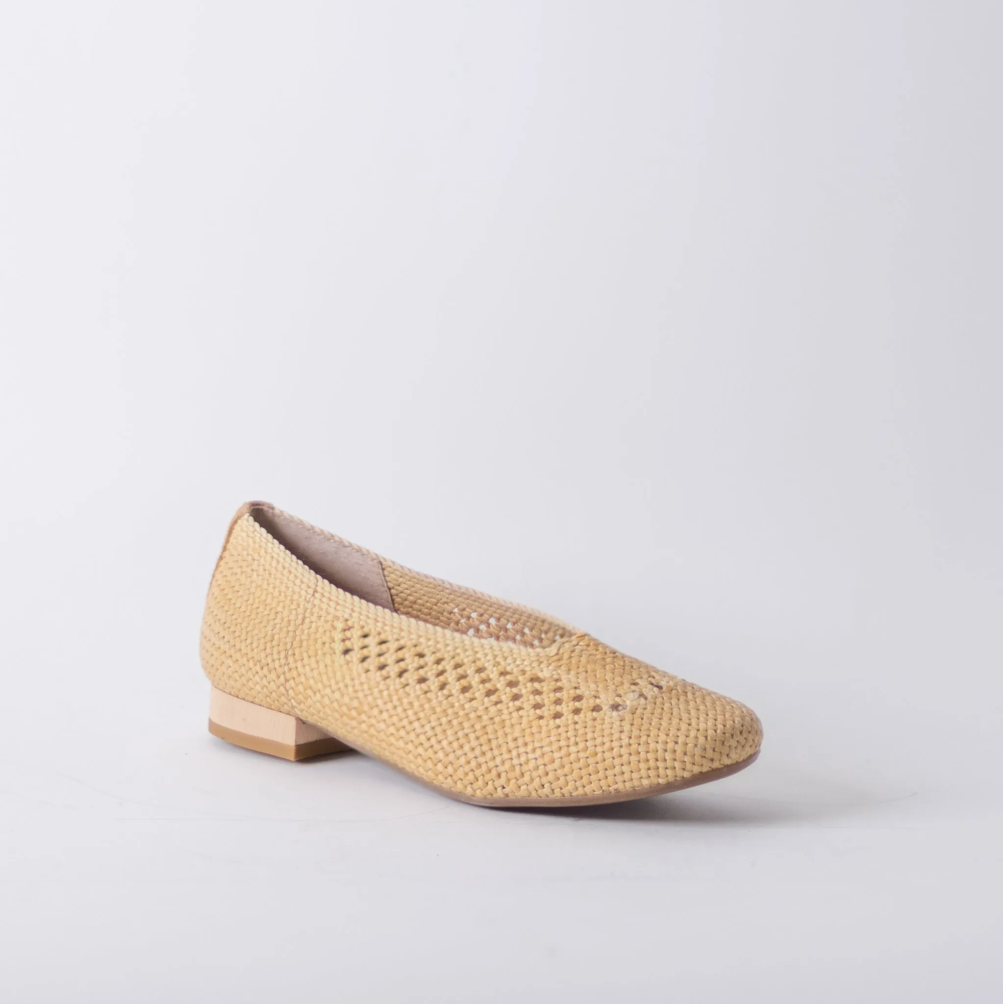 ERIC MICHAEL OLIVIA WOVEN FLATS IN TAN