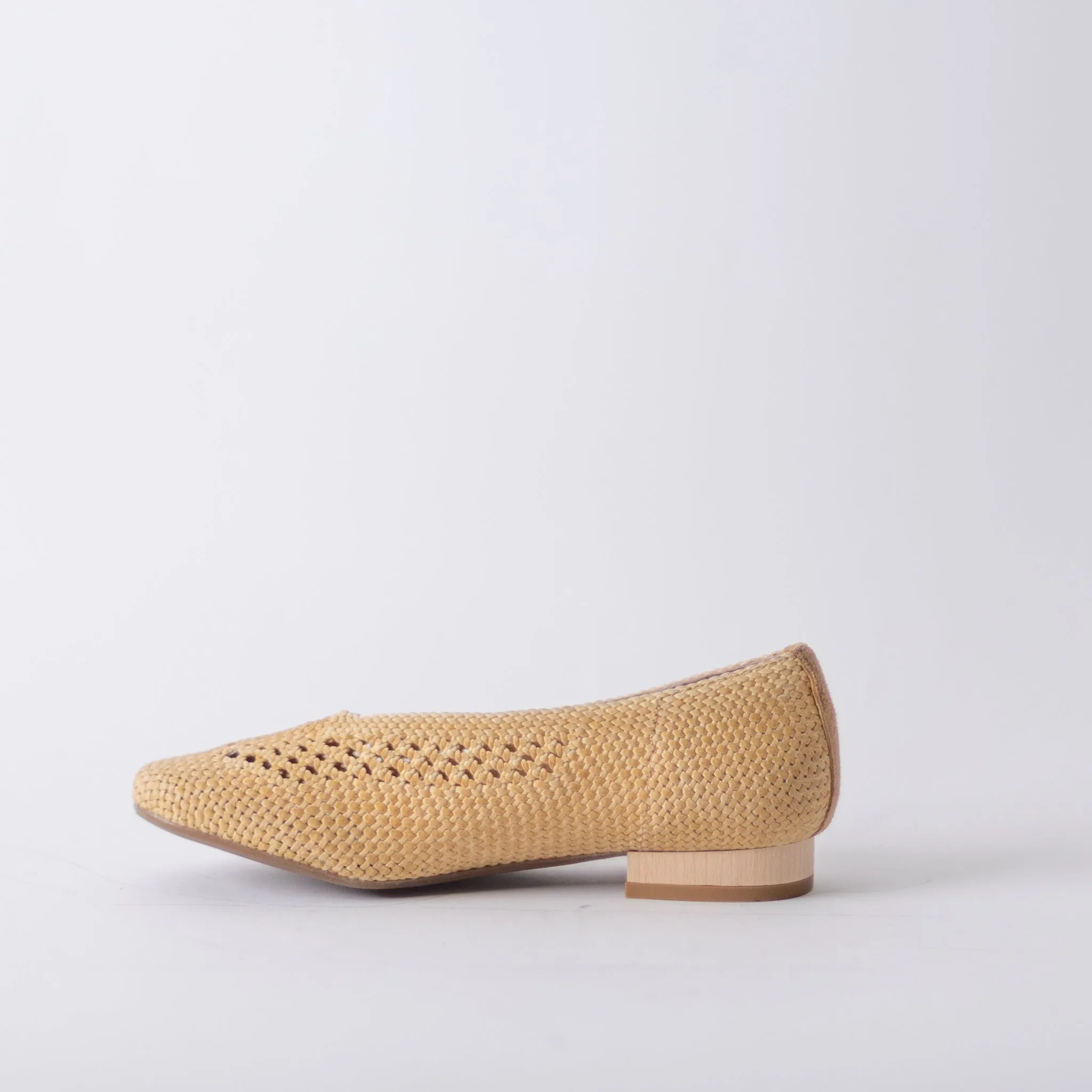 ERIC MICHAEL OLIVIA WOVEN FLATS IN TAN