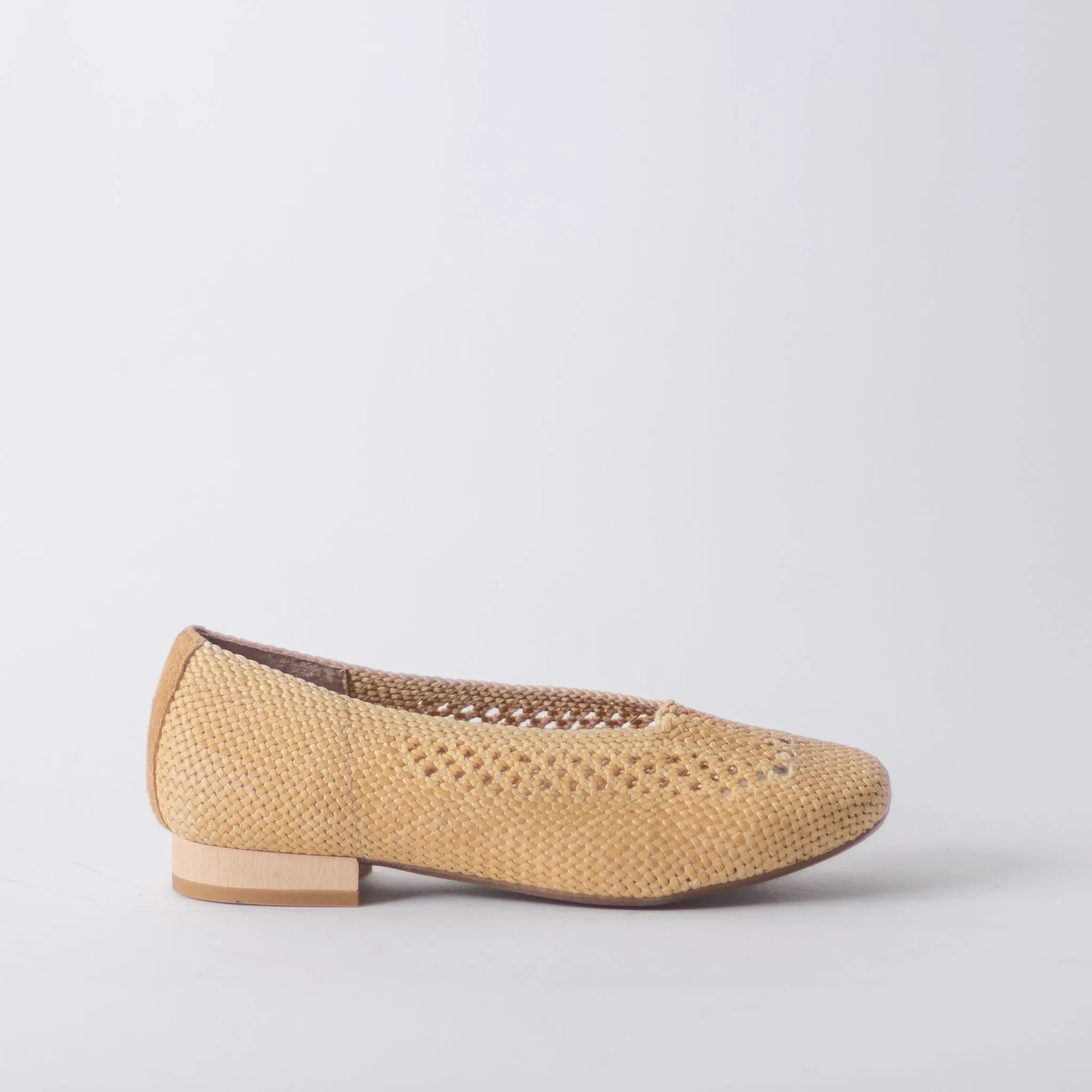 ERIC MICHAEL OLIVIA WOVEN FLATS IN TAN