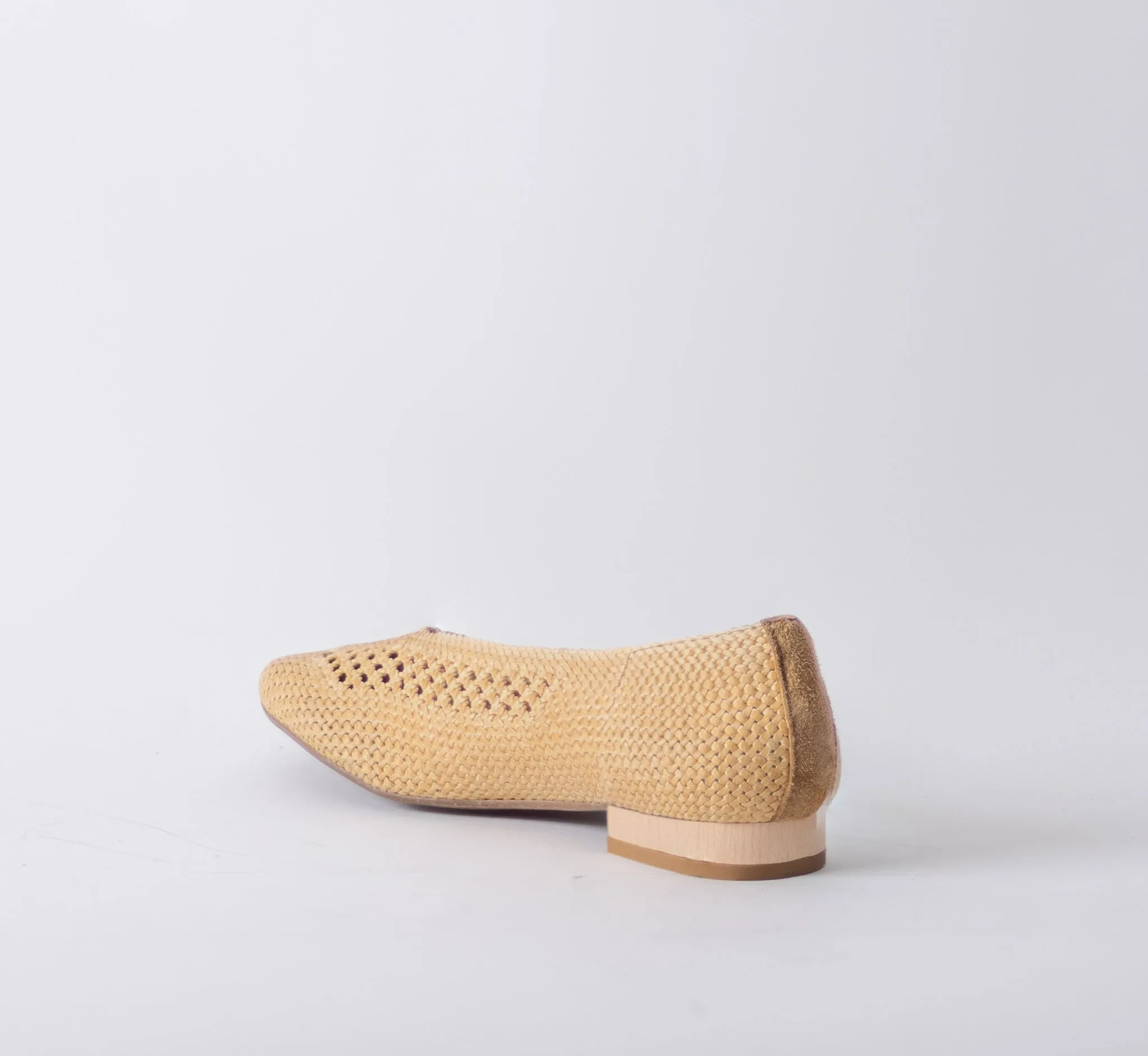 ERIC MICHAEL OLIVIA WOVEN FLATS IN TAN
