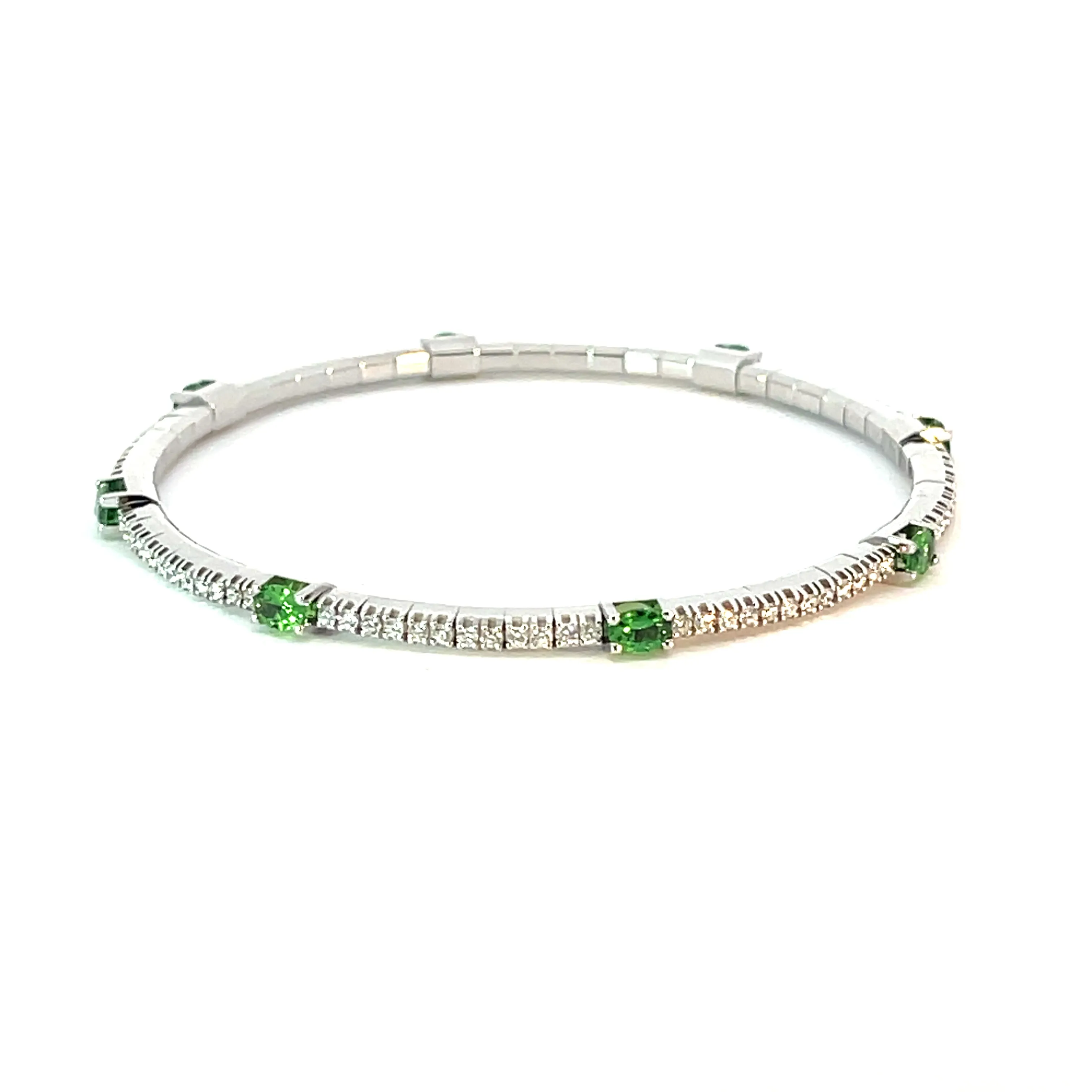Ex-Tensible™ Oval Tsavorite & Diamond Stretch Bracelet