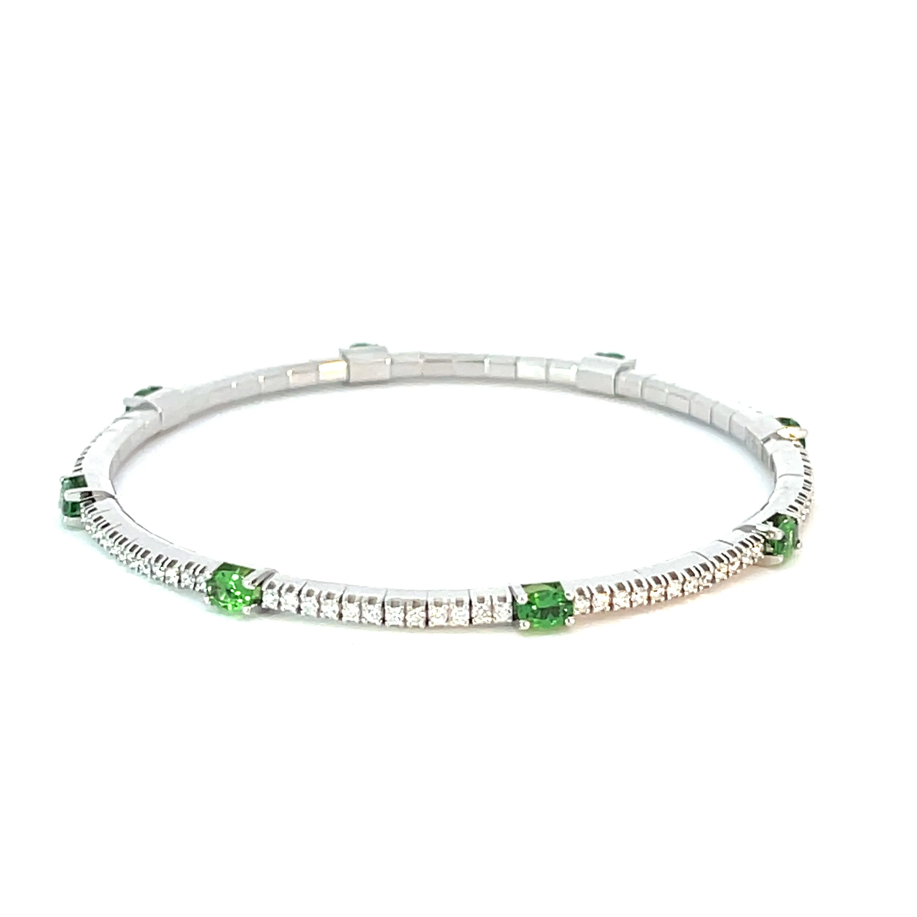Ex-Tensible™ Oval Tsavorite & Diamond Stretch Bracelet