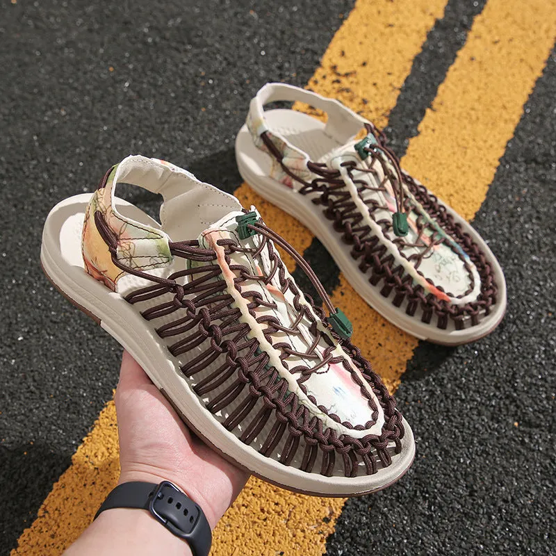 Fashion Printed Camouflage Woven Sandals